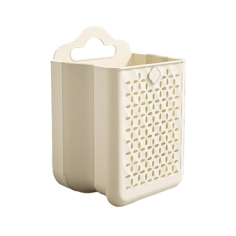 Wall-Mounted Foldable Laundry Basket - Beige