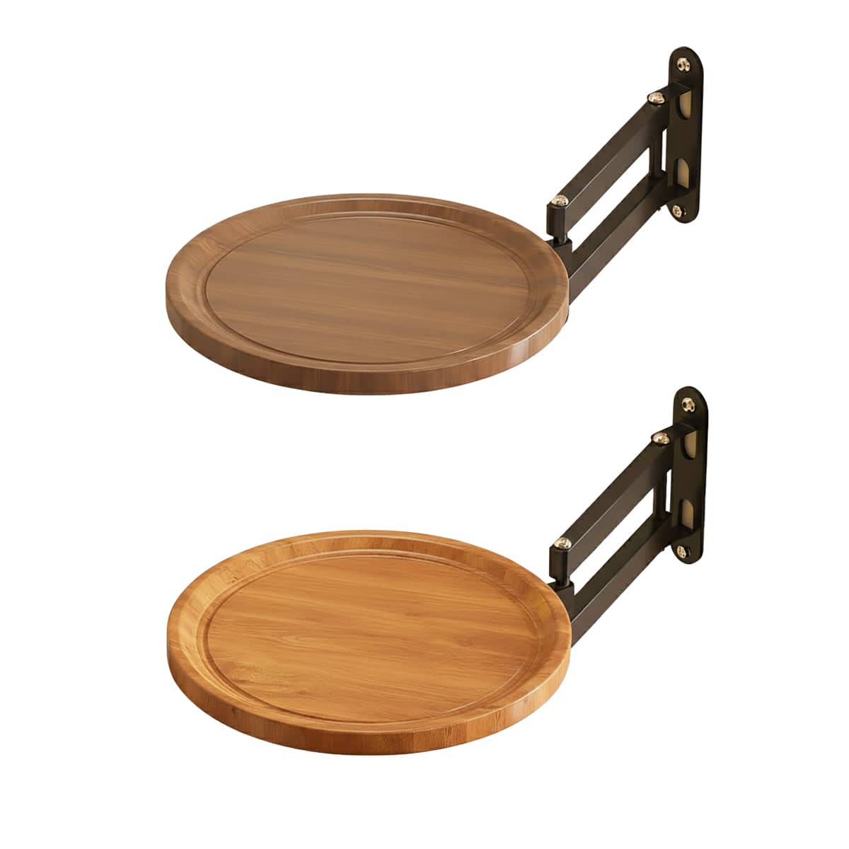Wall-Mounted Foldable Rotating Table for Kitchen and Bathroom - Natural Wood - view 3