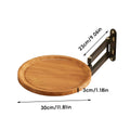 Wall-Mounted Foldable Rotating Table for Kitchen and Bathroom - Natural Wood - view 4