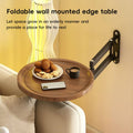 Wall-Mounted Foldable Rotating Table for Kitchen and Bathroom - Natural Wood - view 5