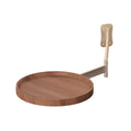 Wall Mounted Foldable Round Table with 720 Degree Rotating Tray for Small Spaces - Walnut