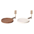Wall Mounted Foldable Round Table with 720 Degree Rotating Tray for Small Spaces - Walnut - view 3