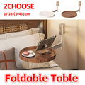 Wall Mounted Foldable Round Table with 720 Degree Rotating Tray for Small Spaces - White - view 2
