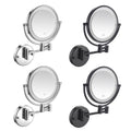Wall Mounted Folding Makeup Mirror with 5 Times Magnification and LED Light - Plug-In, Black - view 3