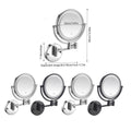 Wall Mounted Folding Makeup Mirror with 5 Times Magnification and LED Light - Plug-In, Black - view 4