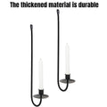 Wall Mounted Iron Candlestick Holders for Slender Candles - Black, Set of 2 - view 5