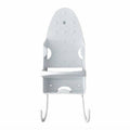 Wall Mounted Iron Holder Rack with Double Hooks for Home Organisation - White