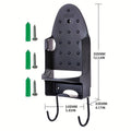 Wall Mounted Iron Holder Rack with Double Hooks for Home Organisation - White - view 4