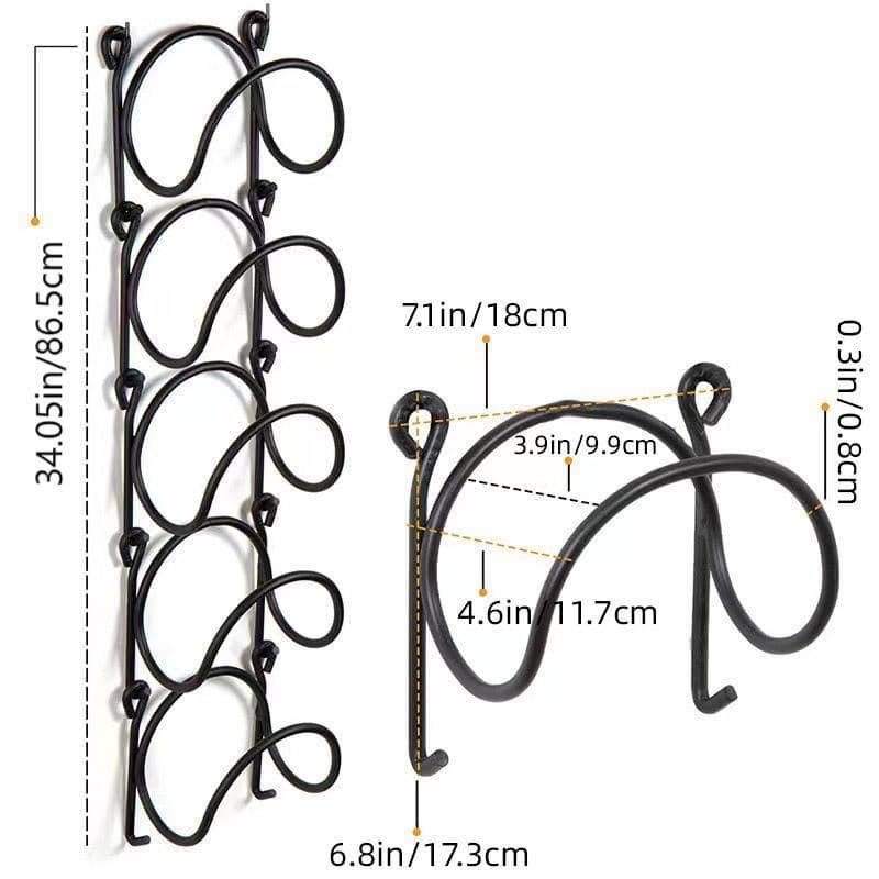 Wall Mounted Iron Towel Rack with 5 Layers and 10 Hooks for Bathroom - view 3