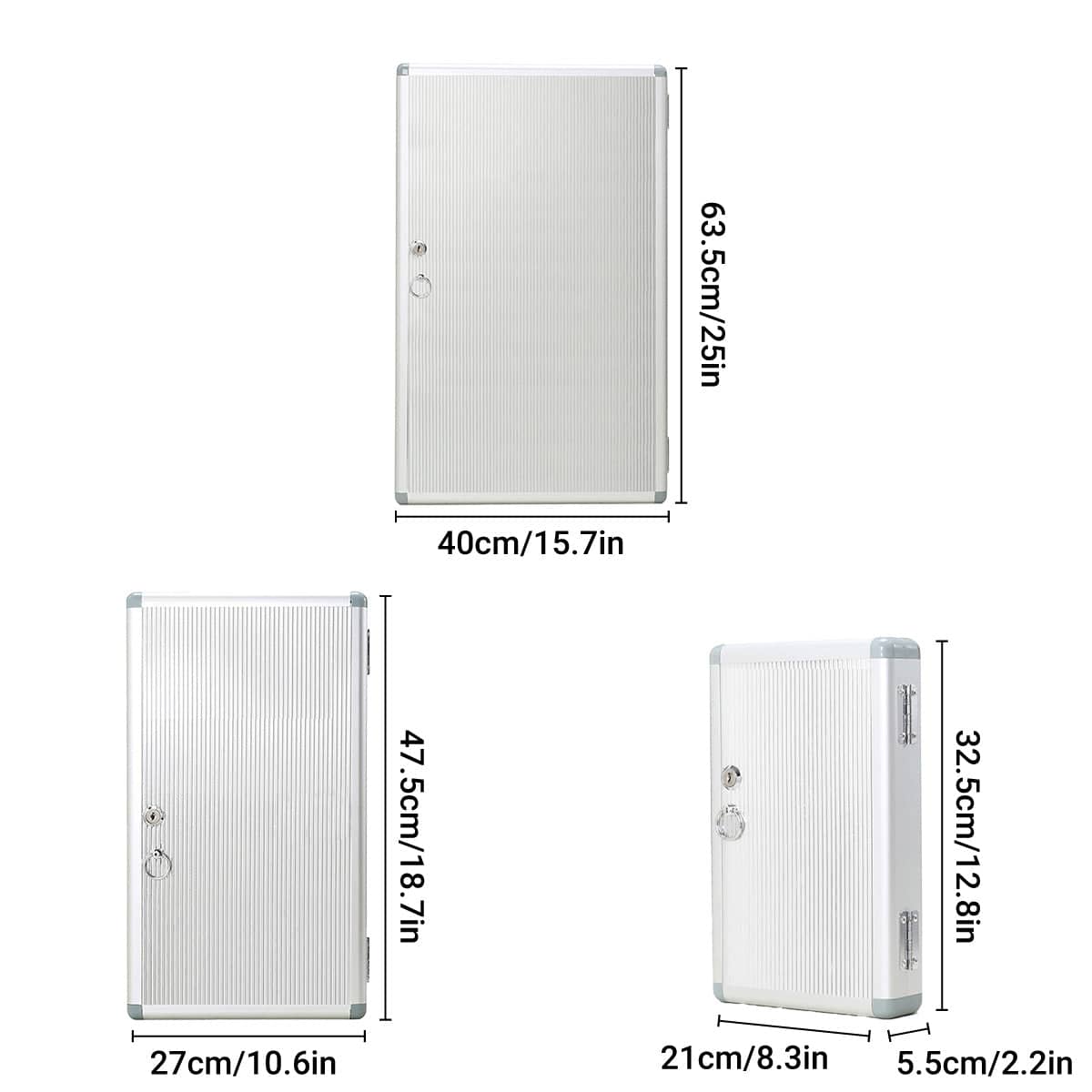 Wall Mounted Key Cabinet with Lock - 24 Positions (21 x 5.5 x 32.5 cm) - view 4