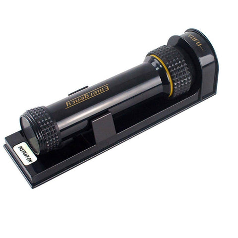 Wall Mounted LED Emergency Flashlight with Wall Base - Black