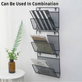 Wall Mounted Magazine Rack Black Iron Organiser for Books and Mail, Set of 2 - view 4