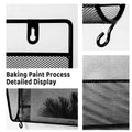Wall Mounted Magazine Rack Black Iron Organiser for Books and Mail, Set of 2 - view 5