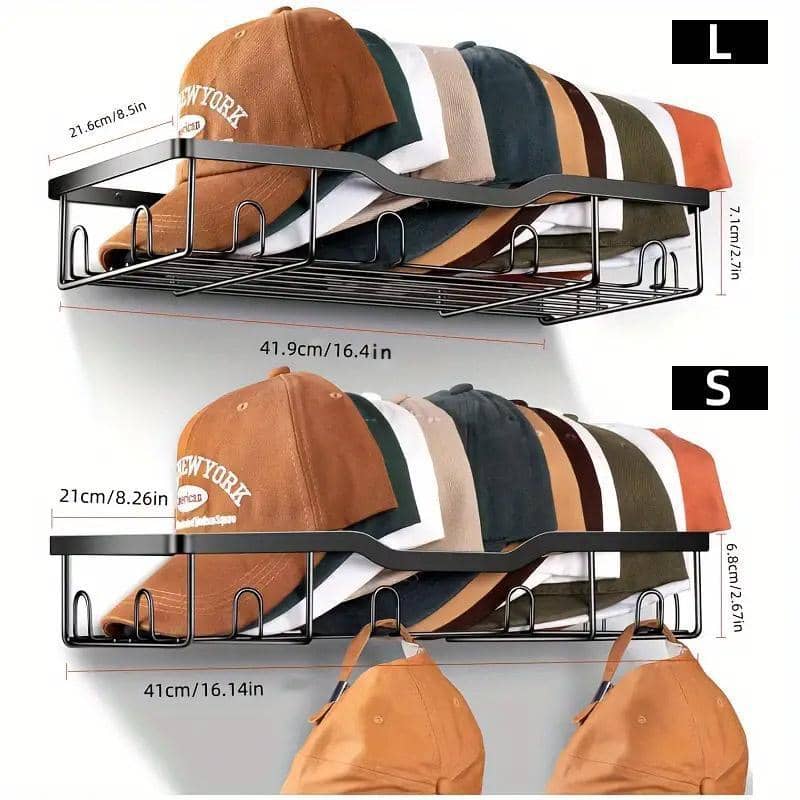 Wall Mounted Metal Hat Rack Organiser, Set of 2 - view 3
