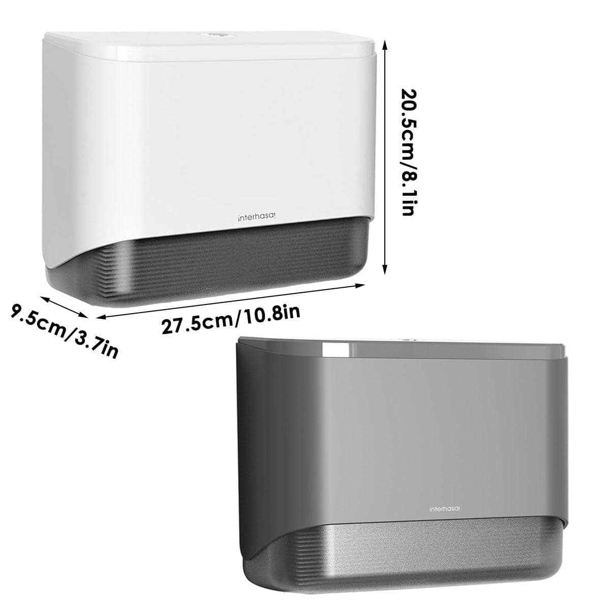 Wall Mounted Paper Towel Dispenser Box - White, 27.5 x 20.5 x 9.5 cm - view 4