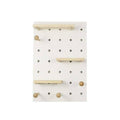 Wall Mounted Pegboard Storage Shelf, Square Display Rack with Wooden Hooks, 60 x 40 cm