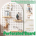 Wall Mounted Pegboard Storage Shelf, Square Display Rack with Wooden Hooks, 60 x 40 cm - view 2