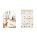 Wall Mounted Pegboard Storage Shelf, Square Display Rack with Wooden Hooks, 60 x 40 cm - view 3