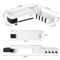Wall-Mounted Shower Caddy Shelf with Hooks and Drain Base - White and Black - view 4