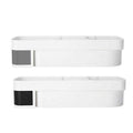 Wall-Mounted Shower Caddy Shelf with Hooks and Drain Base - White and Grey - view 3