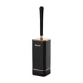 Wall-Mounted Silicone Toilet Brush with Holder - Black