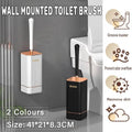 Wall-Mounted Silicone Toilet Brush with Holder - Black - view 2