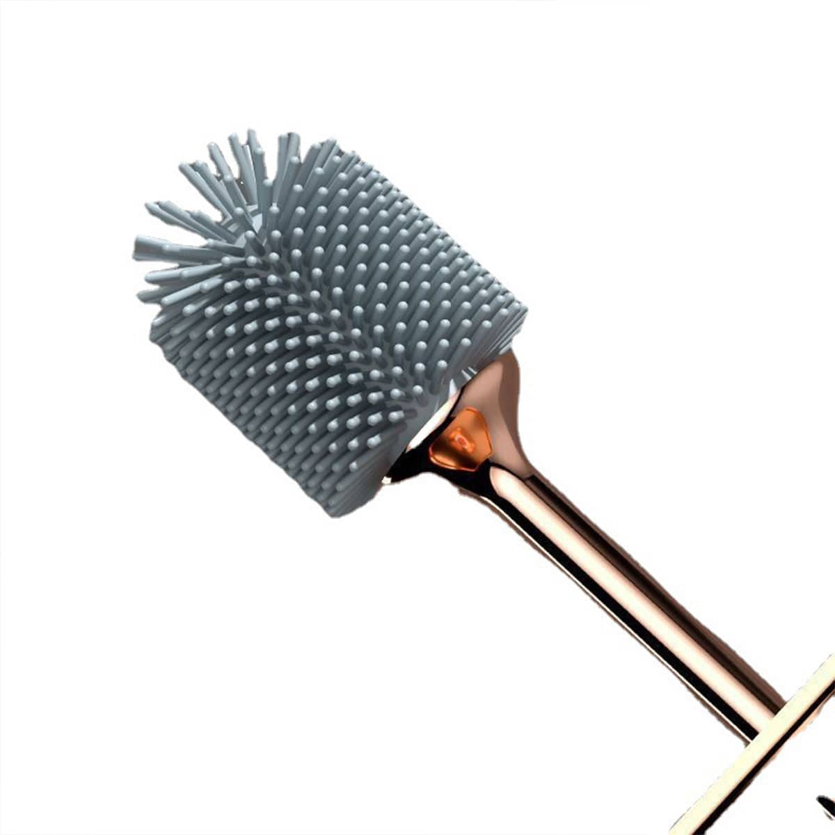 Wall-Mounted Silicone Toilet Brush with Holder - Black - view 5