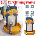 Wall Mounted Sisal Cat Scratching Post with Bed and Hanging Toy