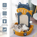 Wall Mounted Sisal Cat Scratching Post with Bed and Hanging Toy - view 5