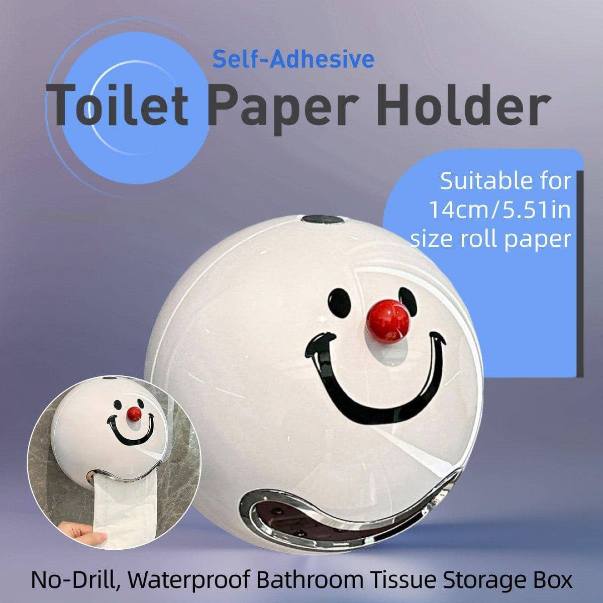 Wall Mounted Smiley Face Paper Towel Holder for Kitchen and Bathroom - view 4