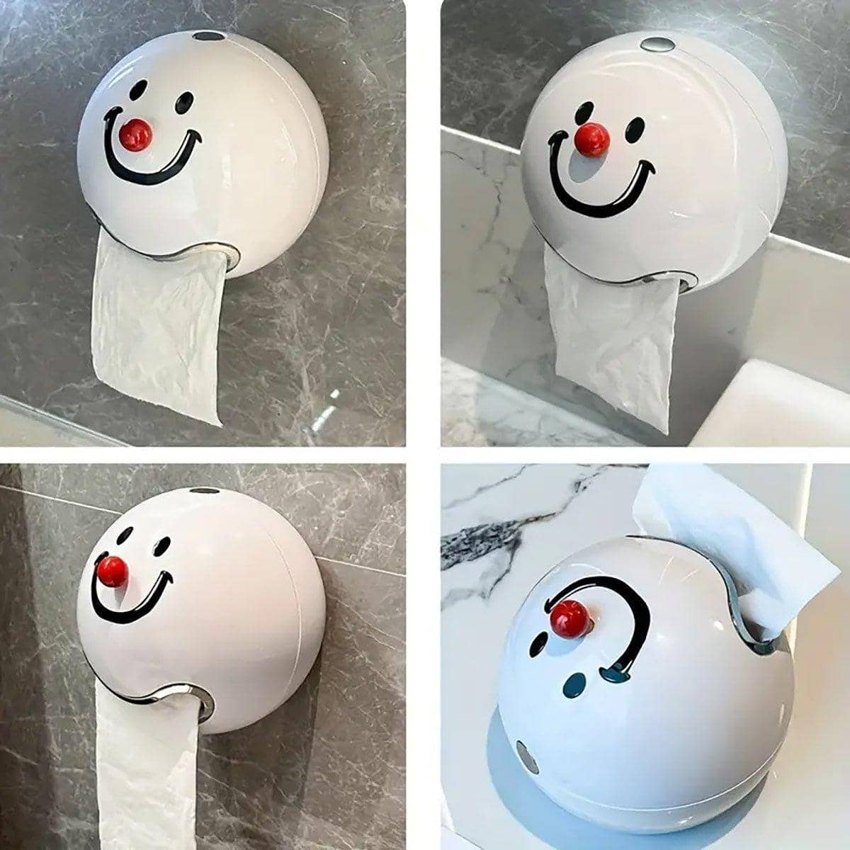 Wall Mounted Smiley Face Paper Towel Holder for Kitchen and Bathroom - view 5