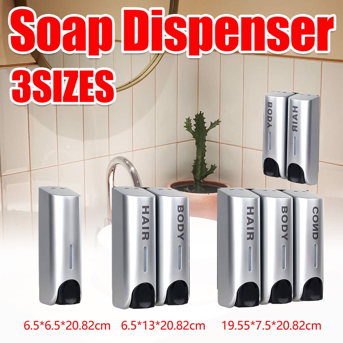Wall Mounted Soap Dispenser - Single Chamber, Silver - view 2
