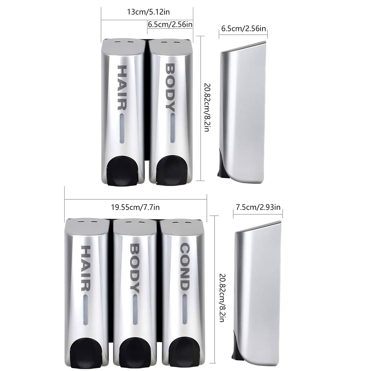 Wall Mounted Soap Dispenser - Single Chamber, Silver - view 4