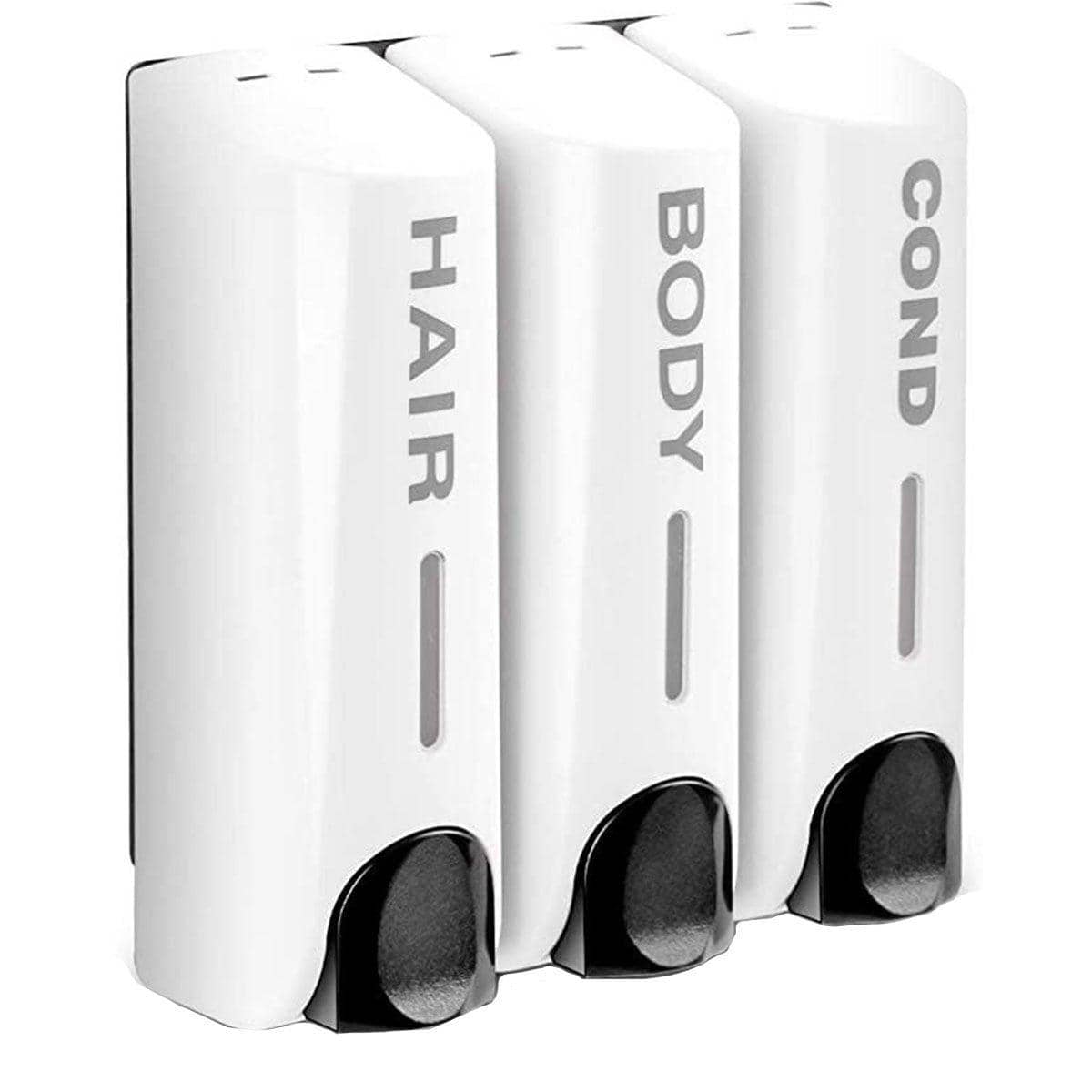 Wall Mounted Soap Dispenser - White, Triple Chamber