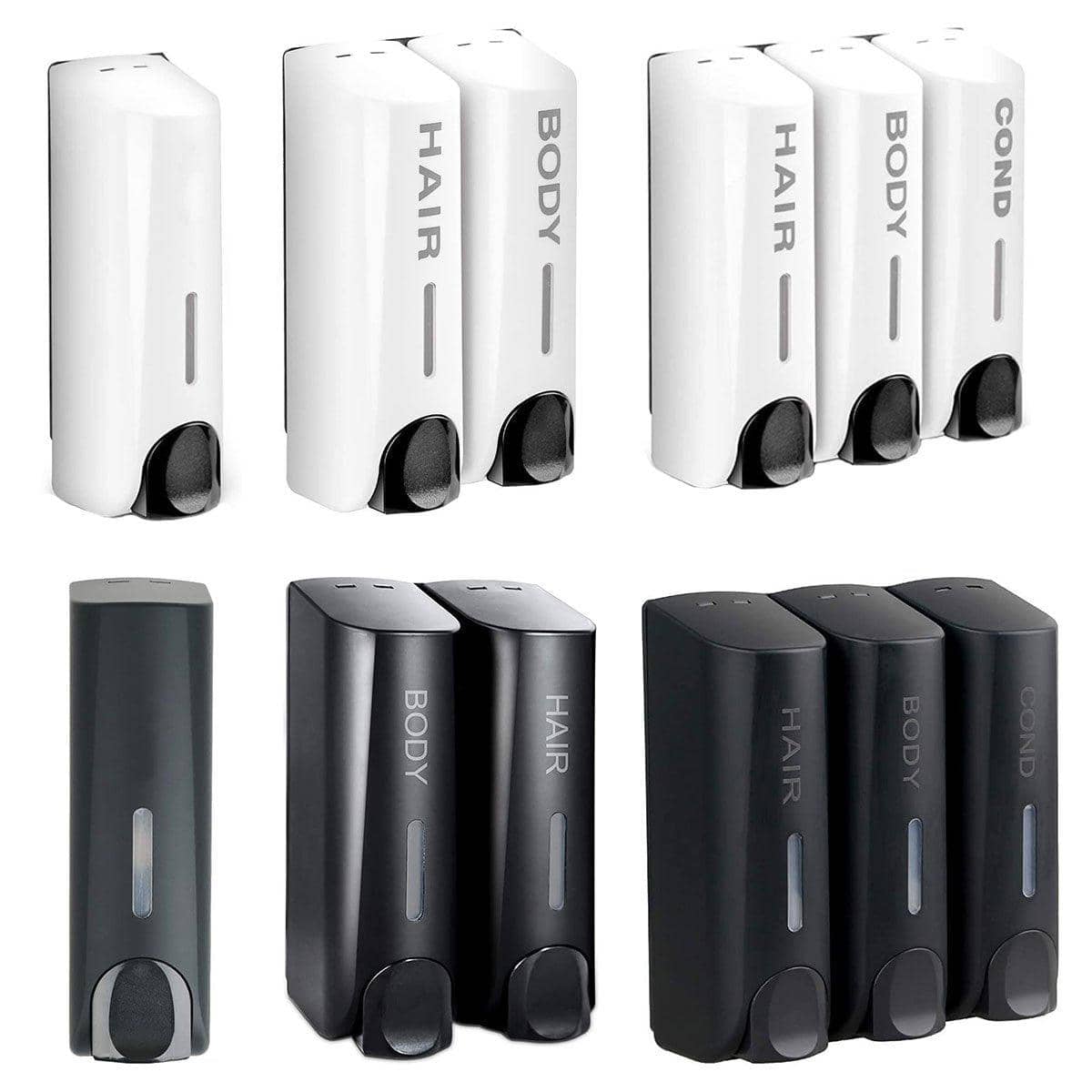 Wall Mounted Soap Dispenser - White, Triple Chamber - view 3