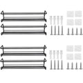 Wall Mounted Spice Rack for Inside Cupboard, Carbon Steel - Black, Pack of 4