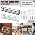 Wall Mounted Spice Rack for Inside Cupboard, Carbon Steel - Black, Pack of 4 - view 2