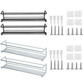 Wall Mounted Spice Rack for Inside Cupboard, Carbon Steel - Black, Pack of 4 - view 3