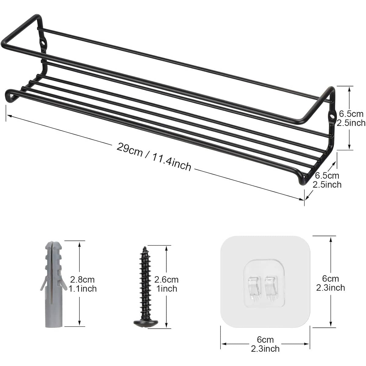 Wall Mounted Spice Rack for Inside Cupboard, Carbon Steel - Silver, Pack of 2 - view 4