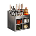 Wall-Mounted Spice Rack with Knife Holder and 4 Pull-Out Spice Boxes, Space Saving - view 2
