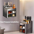 Wall-Mounted Spice Rack with Knife Holder and 4 Pull-Out Spice Boxes, Space Saving - view 4