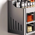 Wall-Mounted Spice Rack with Knife Holder and 4 Pull-Out Spice Boxes, Space Saving - view 5
