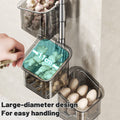 Wall Mounted Spice Storage Box Set of 3 with 180 Degree Rotating Containers - view 4