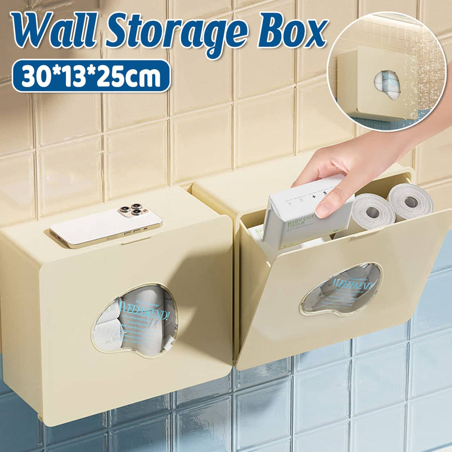 Wall Mounted Storage Box for Narrow Gaps, Bathroom Organiser 30 x 13 x 25 cm