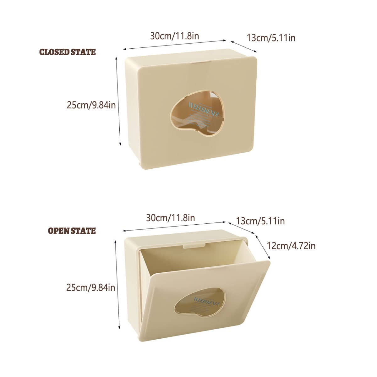 Wall Mounted Storage Box for Narrow Gaps, Bathroom Organiser 30 x 13 x 25 cm - view 3