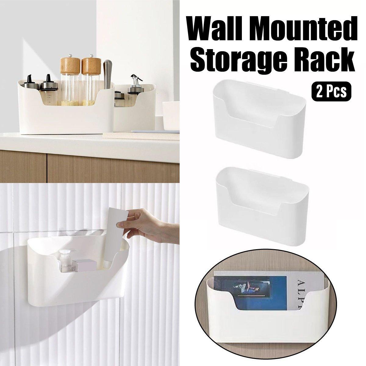 Wall Mounted Storage Racks for Kitchen and Bathroom, Set of 2
