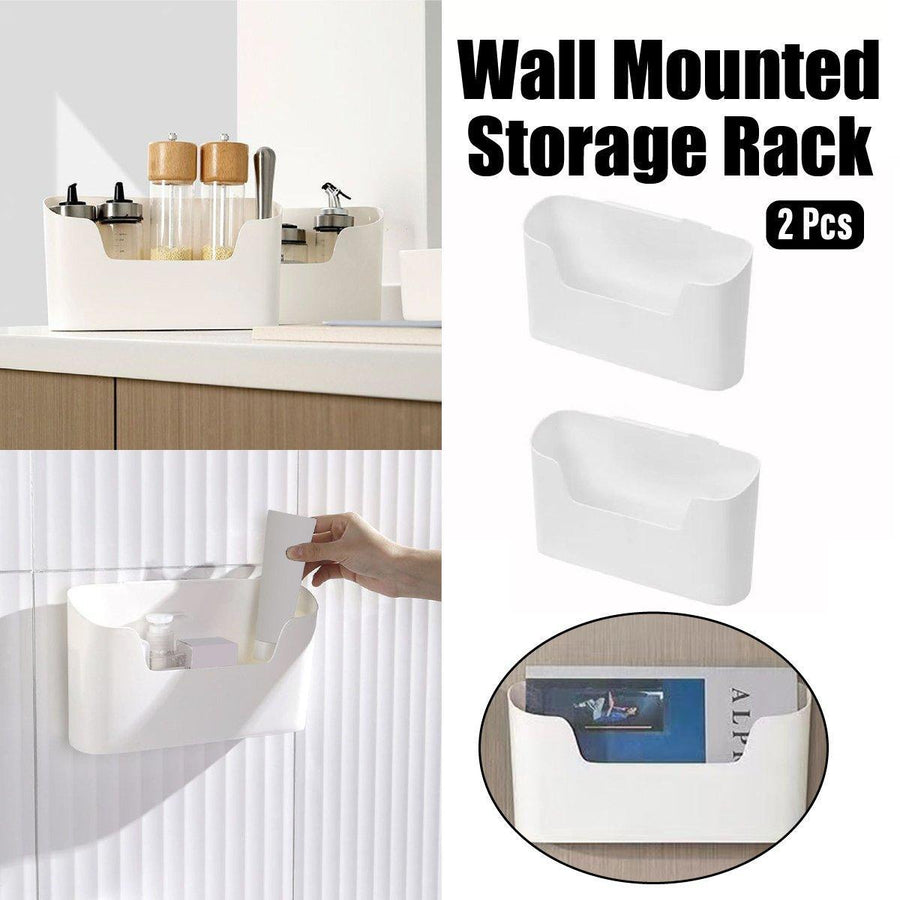 Wall Mounted Storage Racks for Kitchen and Bathroom, Set of 2