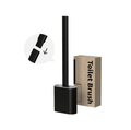 Wall Mounted Toilet Brush Set with Holder, Silicone-Like TPR Head - Black
