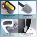 Wall Mounted Toilet Brush Set with Holder, Silicone-Like TPR Head - Black - view 4
