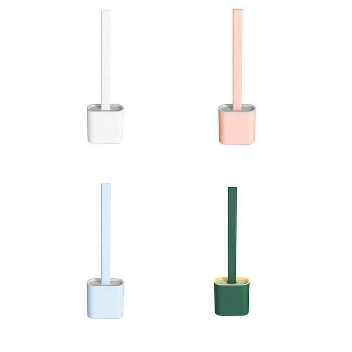 Wall Mounted Toilet Brush Set with Holder, Silicone-Like TPR Head - Grey - view 3